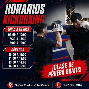Horarios de kickboxing